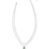 Kendra Scott Camry Silver Enamel Frame Multi Strand Necklace in Abalone Shell - Jessi Jayne Boutique