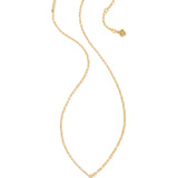 Crystal Letter A Gold Short Pendant Necklace in White Crystal