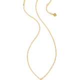 Crystal Letter B Gold Short Pendant Necklace in White Crystal