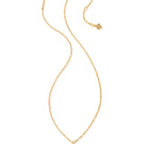 Crystal Letter D Gold Short Pendant Necklace in White Crystal