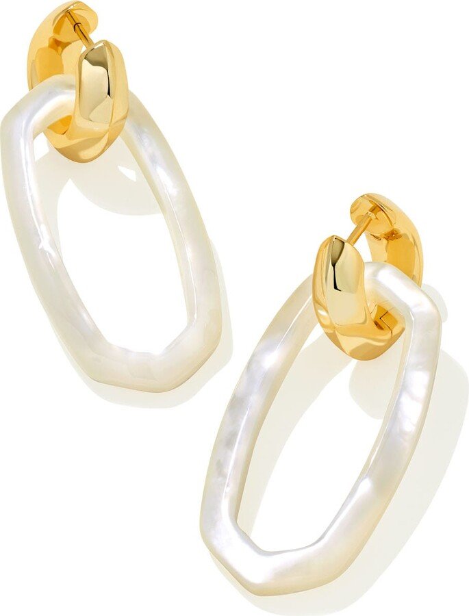 Kendra Scott Danielle Gold Convertible Link Earrings in Ivory Mother - of - Pearl - Jessi Jayne Boutique