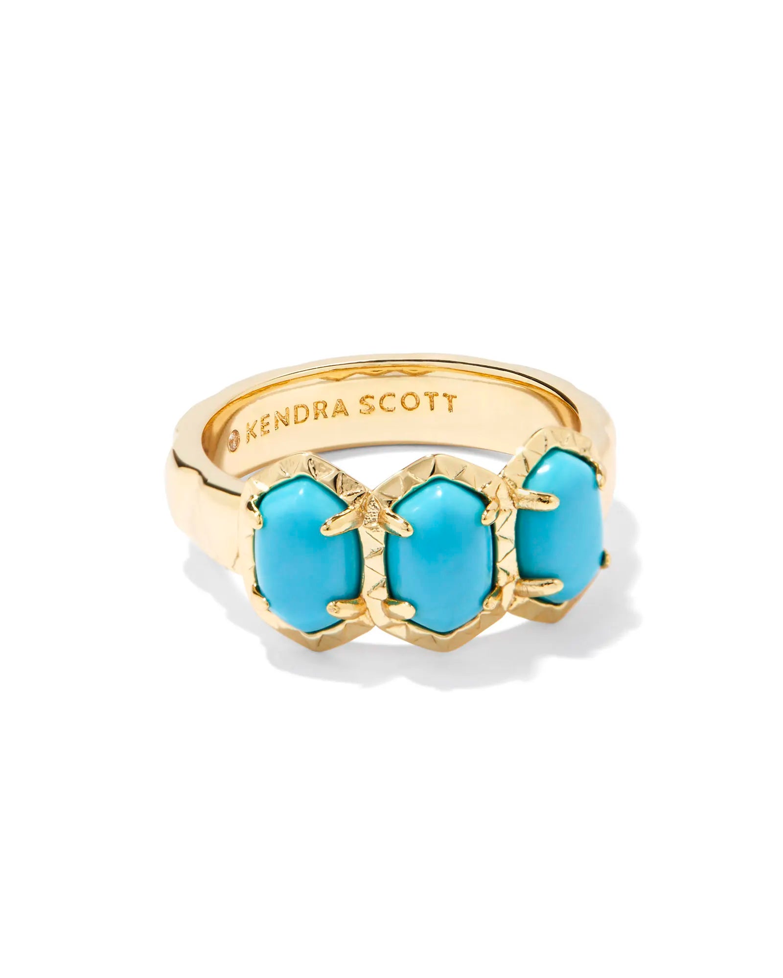 Kendra Scott Daphne Gold Variegated Turquoise Ring Size 7 - Jessi Jayne Boutique