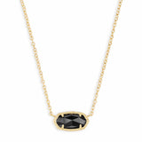 Kendra Scott Elisa Gold Pendant Necklace in Black Opaque Glass