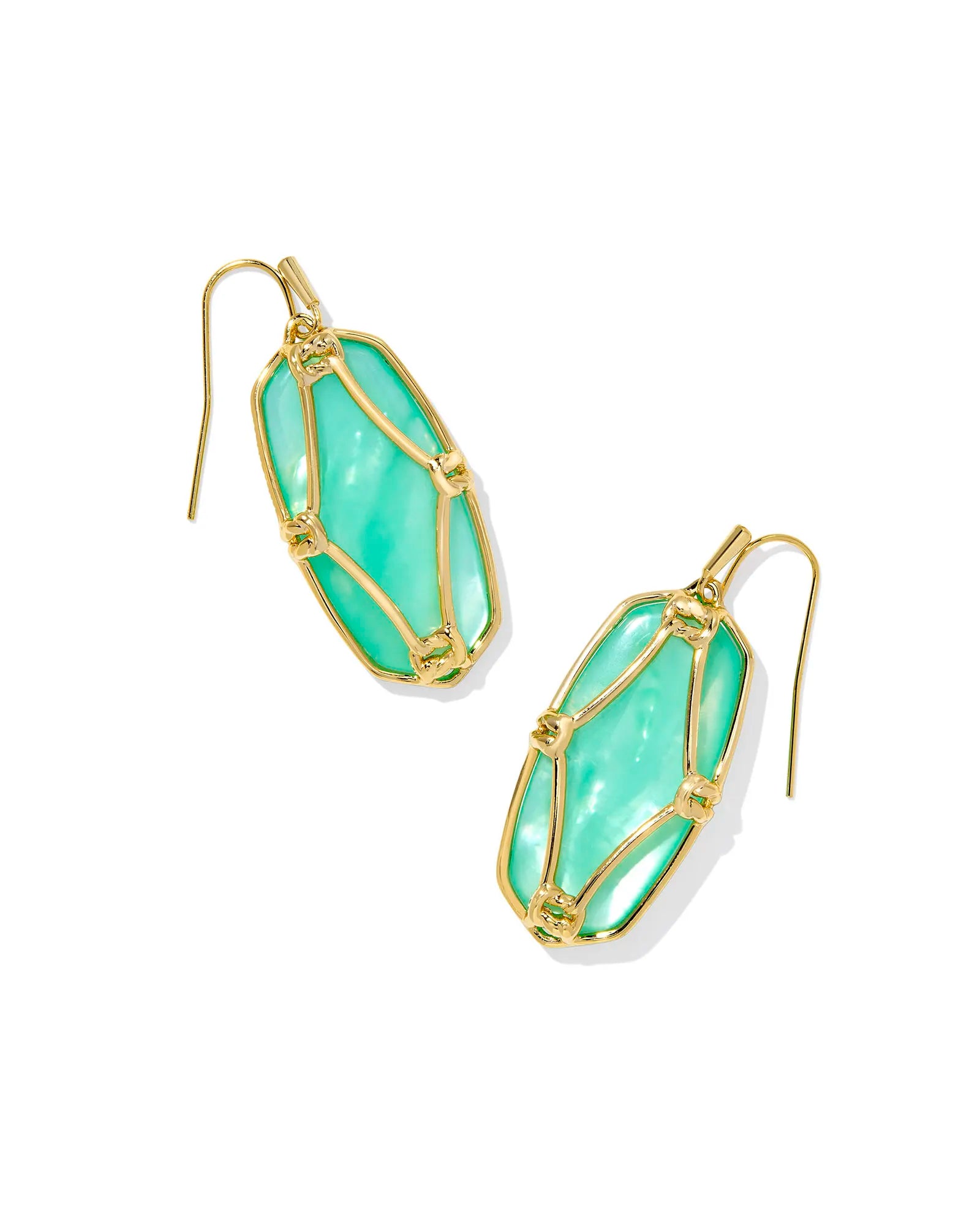 Kendra Scott Elle Lattice Frame Gold Drop Earrings - Jessi Jayne Boutique