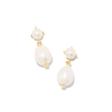 Kendra Scott Eve Drop Gold Pearl Earrings