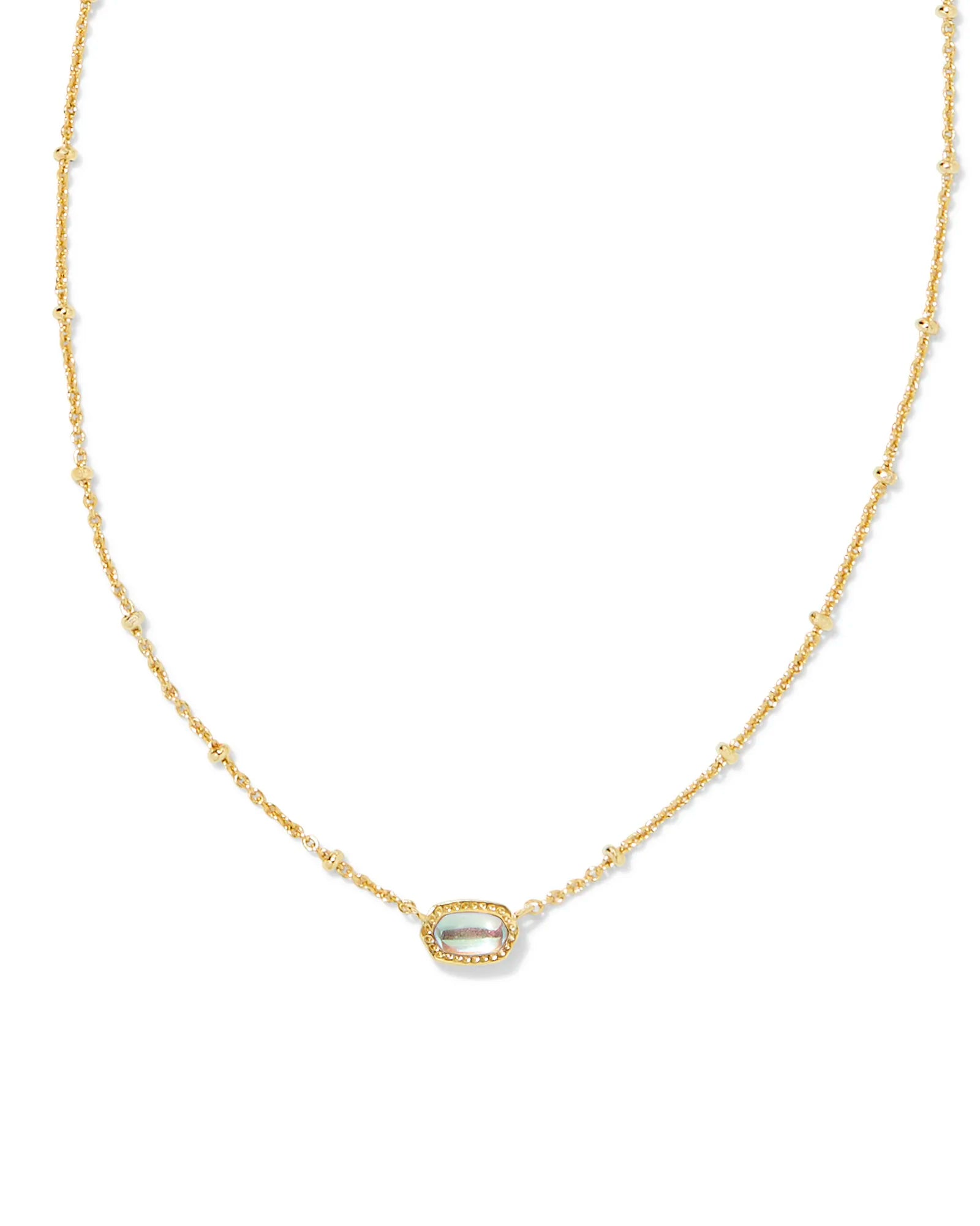 Kendra Scott Mini Elisa Gold Dichroic Glass Necklace - Jessi Jayne Boutique
