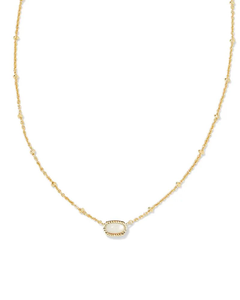 Kendra Scott Mini Elisa Necklace Gold Ivory Mop - Jessi Jayne Boutique