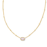 Kendra Scott Mini Elisa Necklace Gold in Pink Opalite Crystal