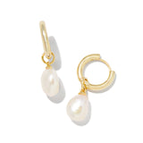 Willa Gold Pearl Huggie Earrings in Freshwater Cultured Pearl