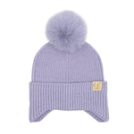 Kids Puff Ball Earflap CC Beanie (two colors) - Jessi Jayne Boutique