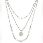 Kendra Scott Medallion Triple Strand Rhod Metal Necklace - Jessi Jayne Boutique