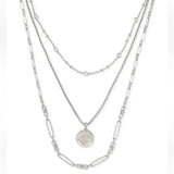Kendra Scott Medallion Triple Strand Rhod Metal Necklace - Jessi Jayne Boutique