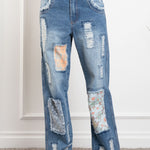 In The Mix Patchwork Denim Jeans - Jessi Jayne Boutique