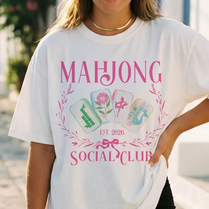 Mahjong Social Club Graphic Tee - Jessi Jayne Boutique