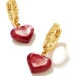 Kendra Scott Penny Gold Heart Huggie Earrings in Mulberry - Jessi Jayne Boutique