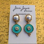Turquoise Glow Statement Earrings - Jessi Jayne Boutique
