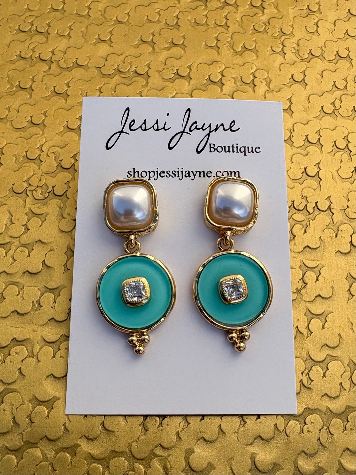 Turquoise Glow Statement Earrings - Jessi Jayne Boutique