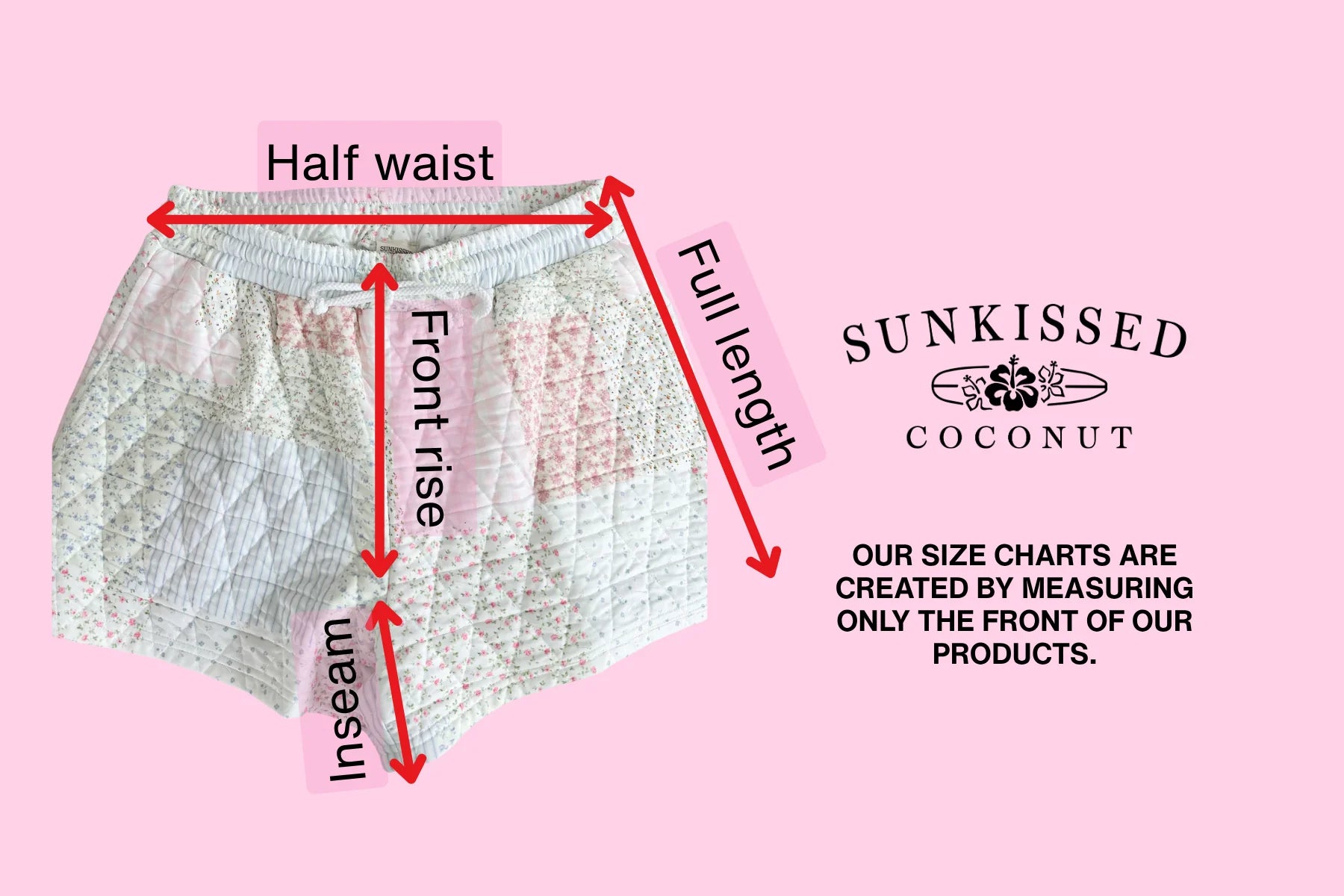 Sunkissed Coconut Quilted Pastel Floral Shorts - Jessi Jayne Boutique