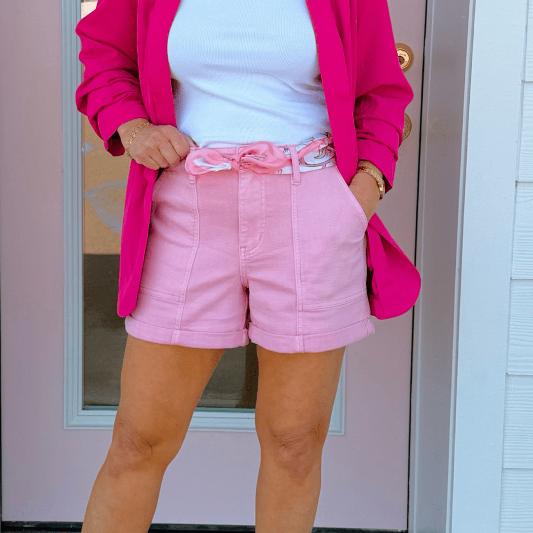 Judy Blue Pink Aurora Weekender Short - Jessi Jayne Boutique