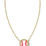 Kendra Scott Baseball Gold Short Pendant Necklace in Ivory Mother - of - Pearl Necklace - Jessi Jayne Boutique