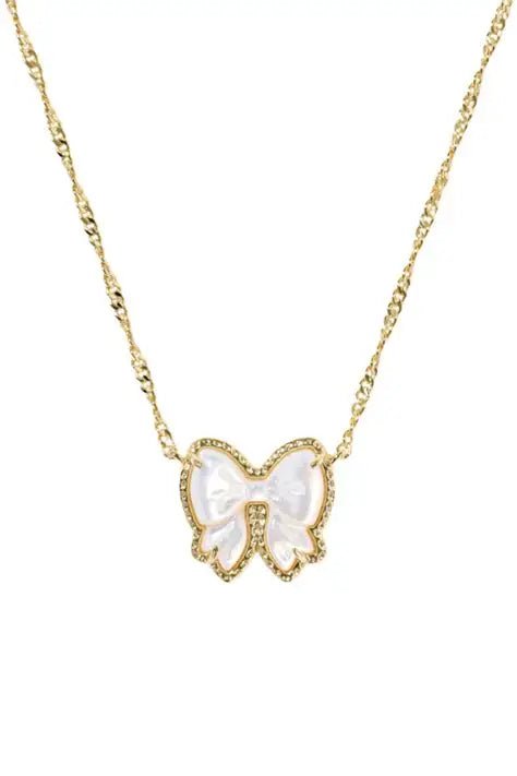 Kendra Scott Haley Bow - Gold Ivory Reversible Necklace - Jessi Jayne Boutique
