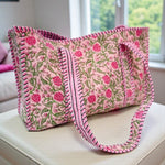 Claire Pink Floral Patterned Tote Bag ETA 2/5 - Jessi Jayne Boutique