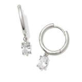 Kendra Scott Cailin Single Stone Huggie Earrings in Silver - Jessi Jayne Boutique