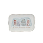 Stoneware Platter Village Christmas Scene & Gold Electroplating - Jessi Jayne Boutique