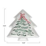 Stoneware Tree Shaped Plate Christmas Tree - Jessi Jayne Boutique