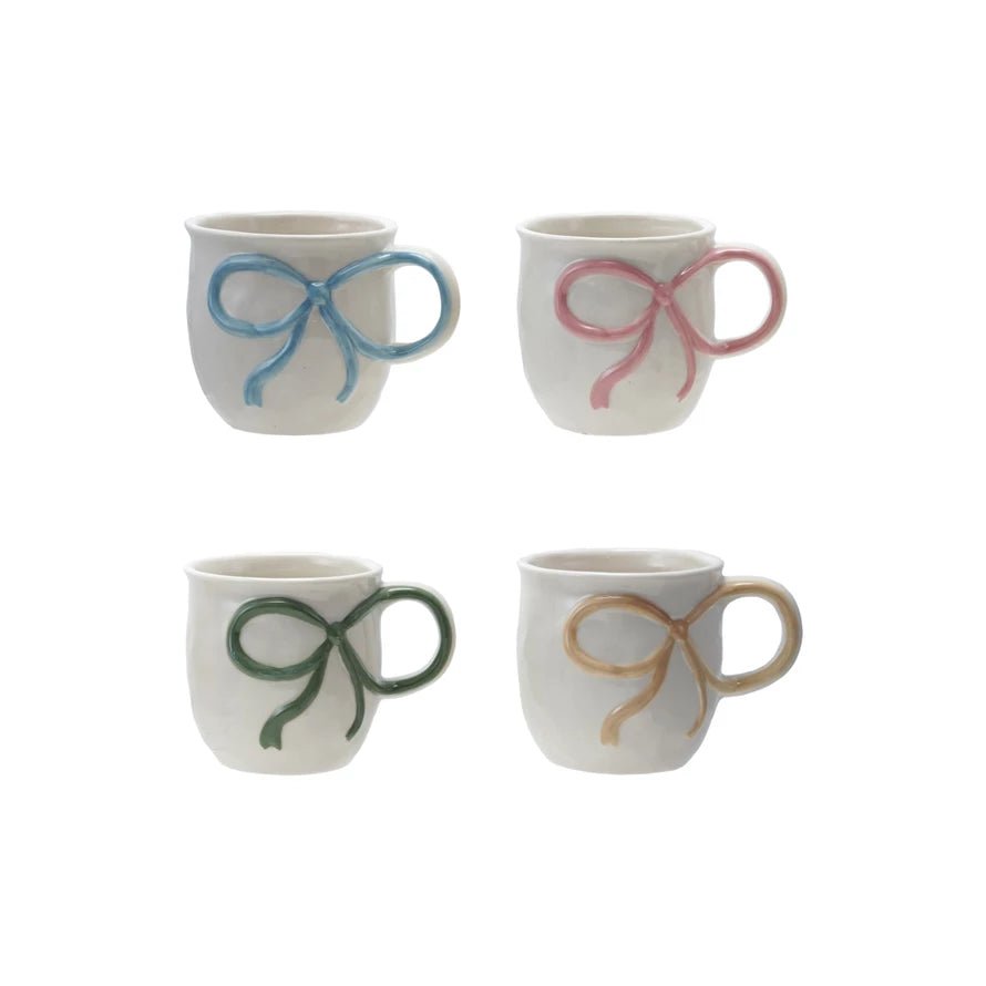 Stoneware Bow Handle Mug – 18 oz. - Jessi Jayne Boutique