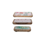 Enameled Mango Wood Trays with Patterns Set of 3 - Jessi Jayne Boutique