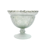 Decorative Embossed Mercury Glass Footed Bowl - Jessi Jayne Boutique