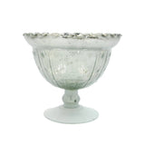 Decorative Embossed Mercury Glass Footed Bowl - Jessi Jayne Boutique