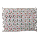 Cotton Slub Printed Throw with Holiday Pattern - Jessi Jayne Boutique