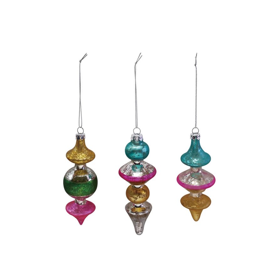 5"H Mercury Glass Finial Ornament - Jessi Jayne Boutique