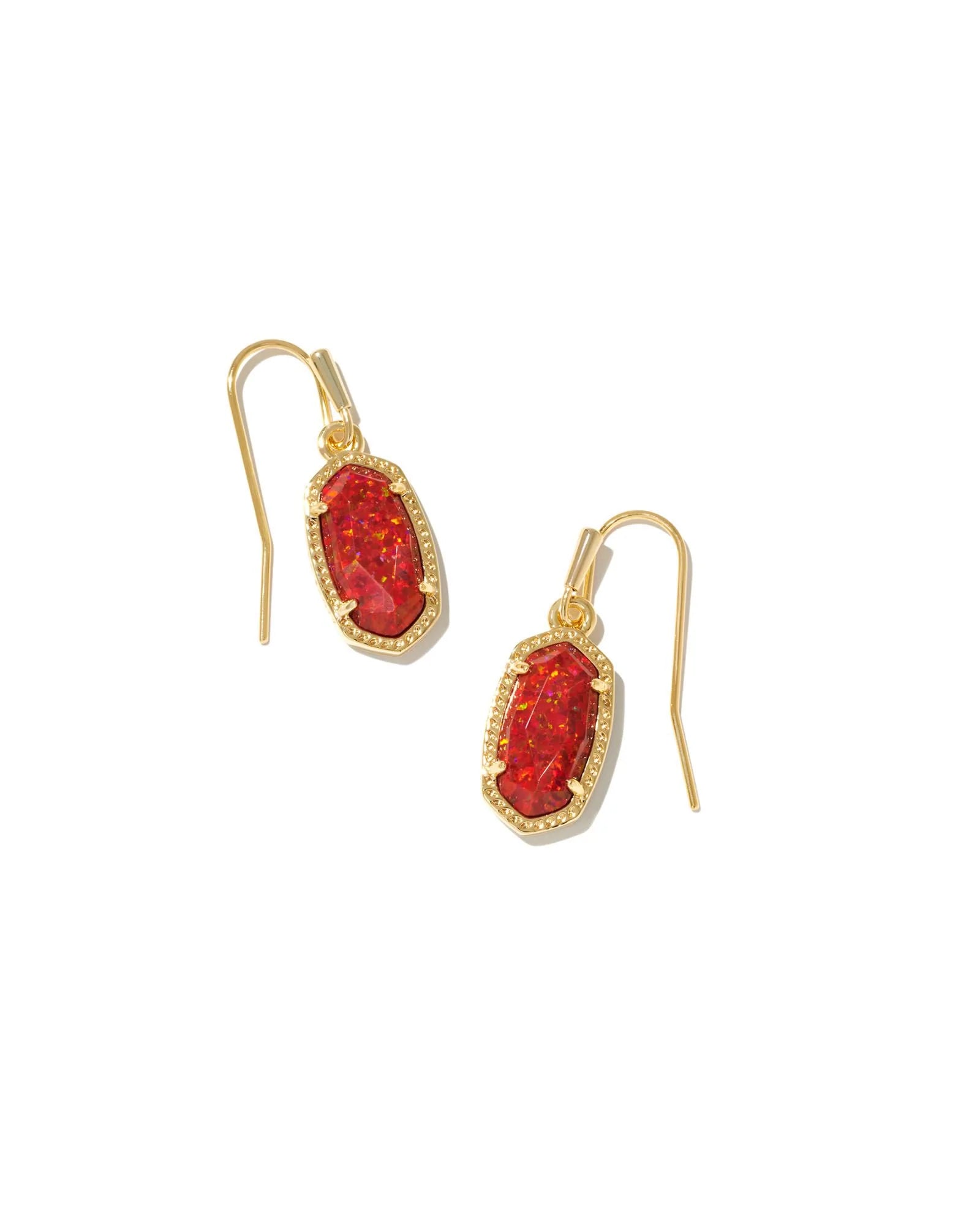 Lee Gold Red Opal Earrings - Jessi Jayne Boutique