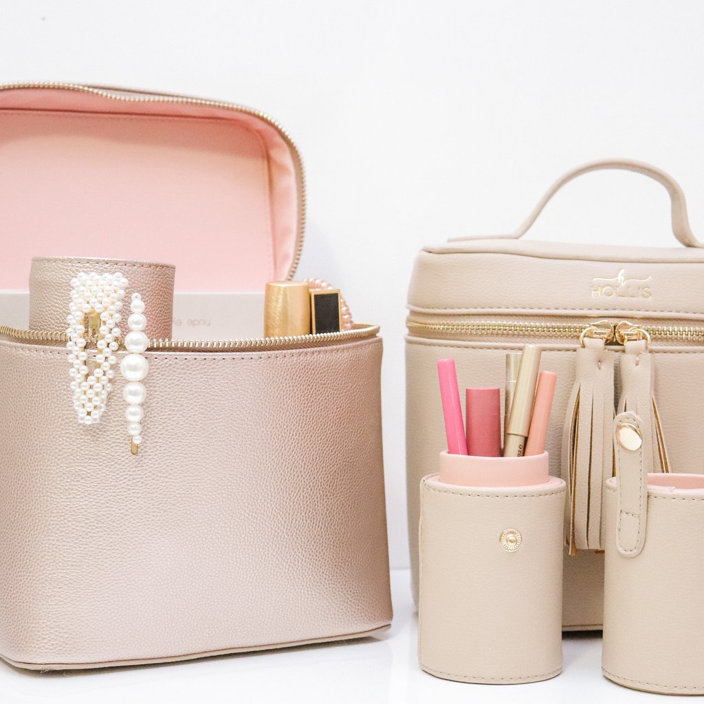 Hollis Mini Makeup Bag with Brush Container - Jessi Jayne Boutique