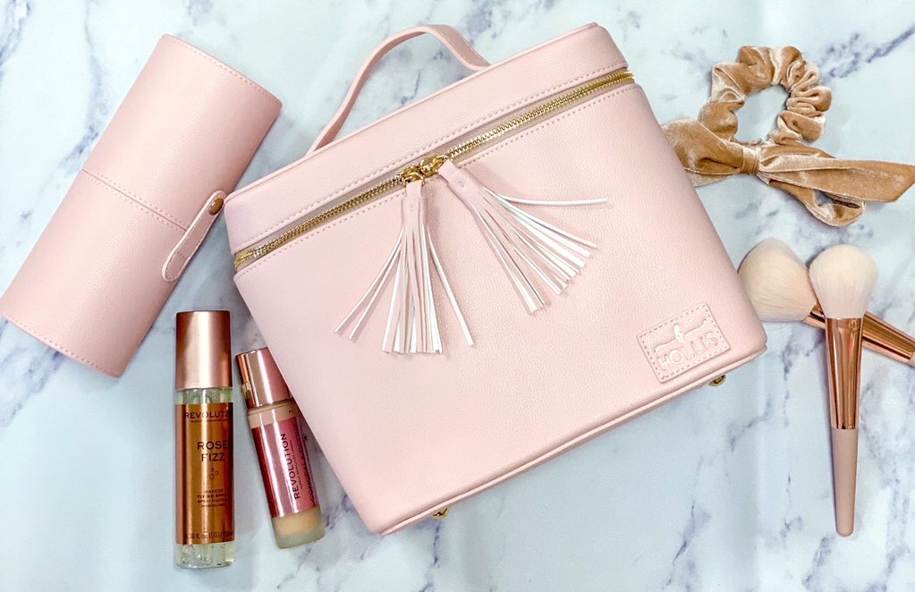 Hollis Lux Makeup Bag with Brush Holder - Jessi Jayne Boutique