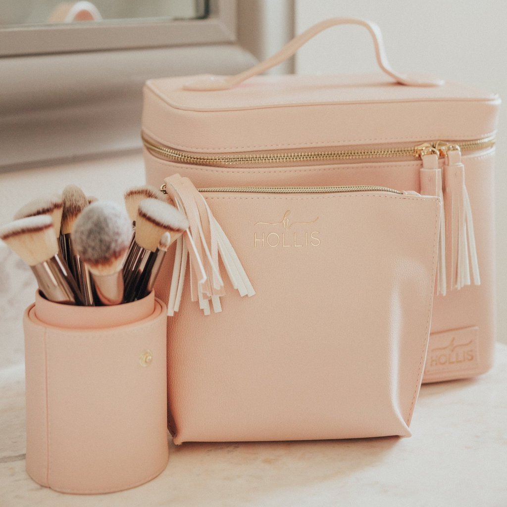 Hollis Lux Makeup Bag with Brush Holder - Jessi Jayne Boutique