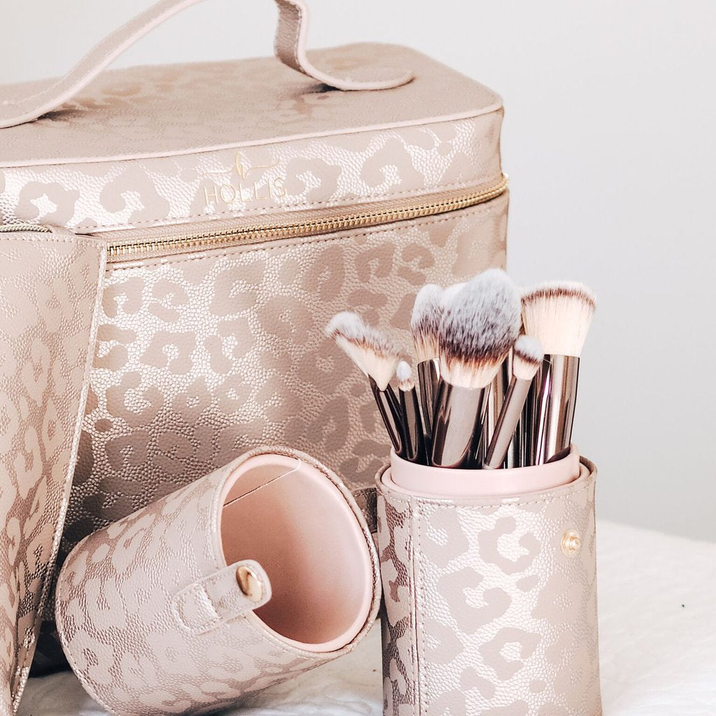 Hollis Leopard Makeup Brush Holder - Jessi Jayne Boutique