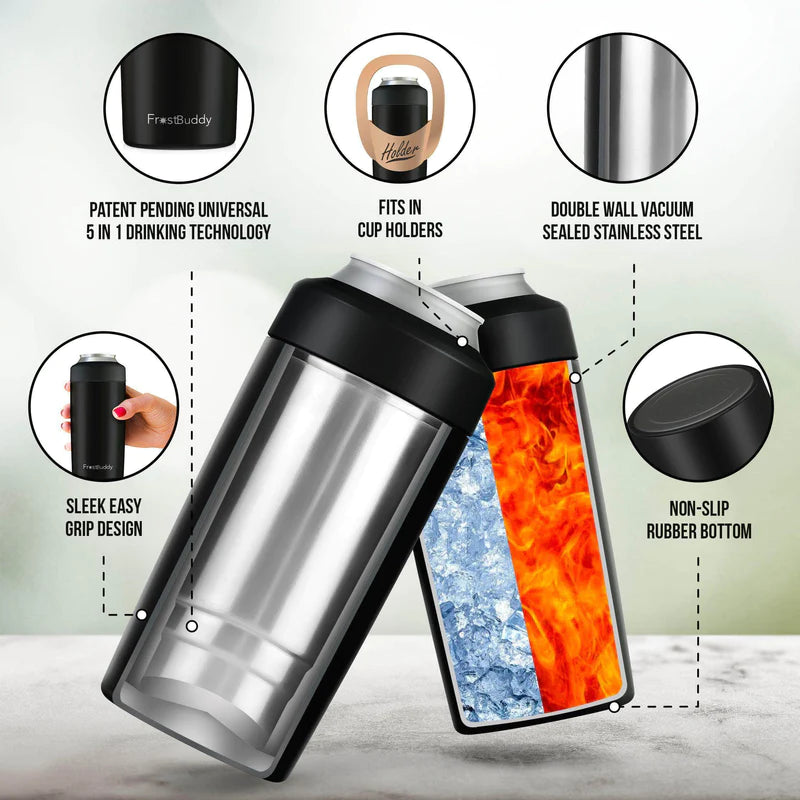 Frost Buddy 2.0 Can Cooler Fits ALL 12 and 16 Oz. Cans and Bottles