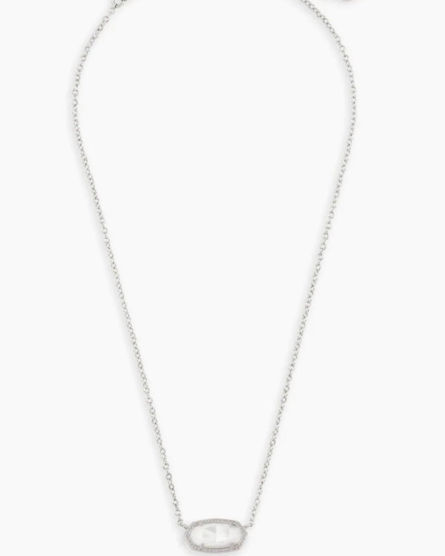 Elisa Silver Mother of Pearl Kendra Scott Necklace - Jessi Jayne Boutique