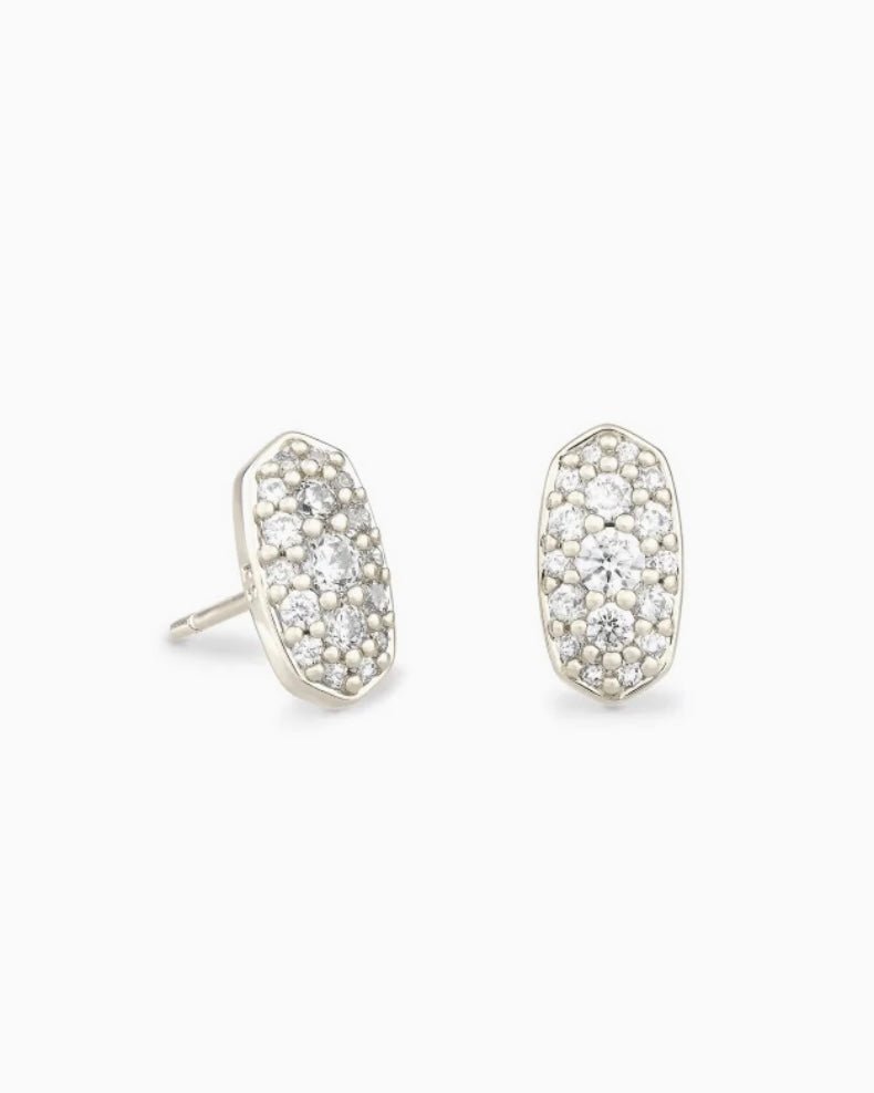 Grayson Silver Crystal Kendra Scott Stud Earrings - Jessi Jayne Boutique