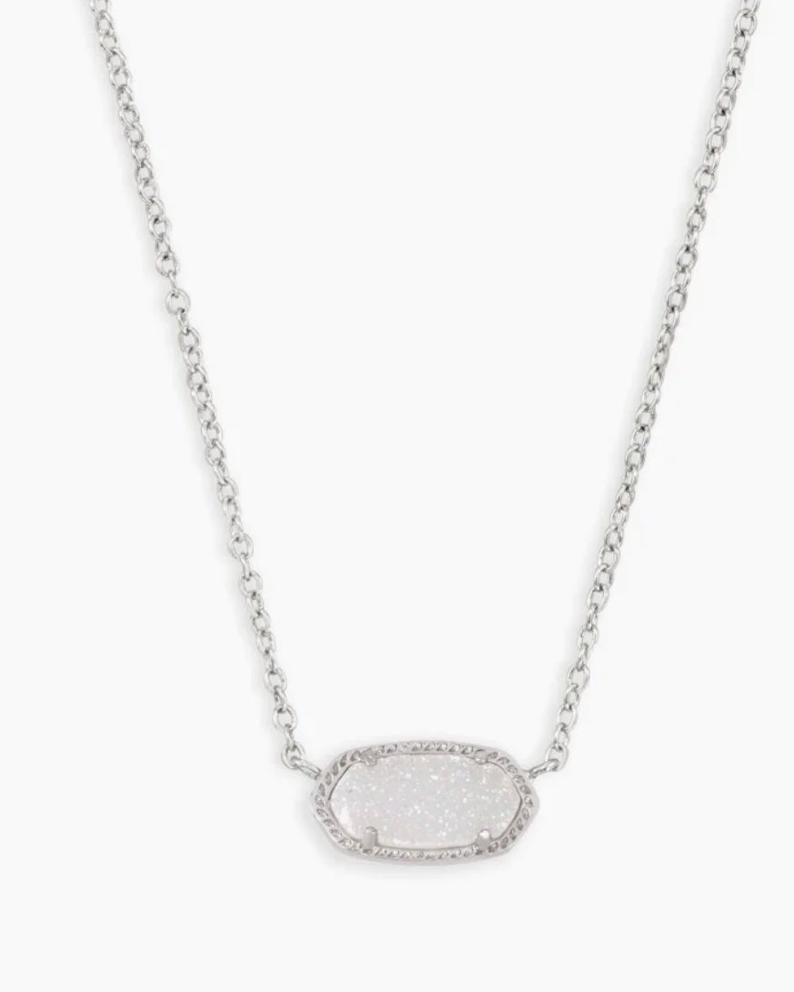 Elisa Silver Iridescent Drusy Kendra Scott Necklace - Jessi Jayne Boutique