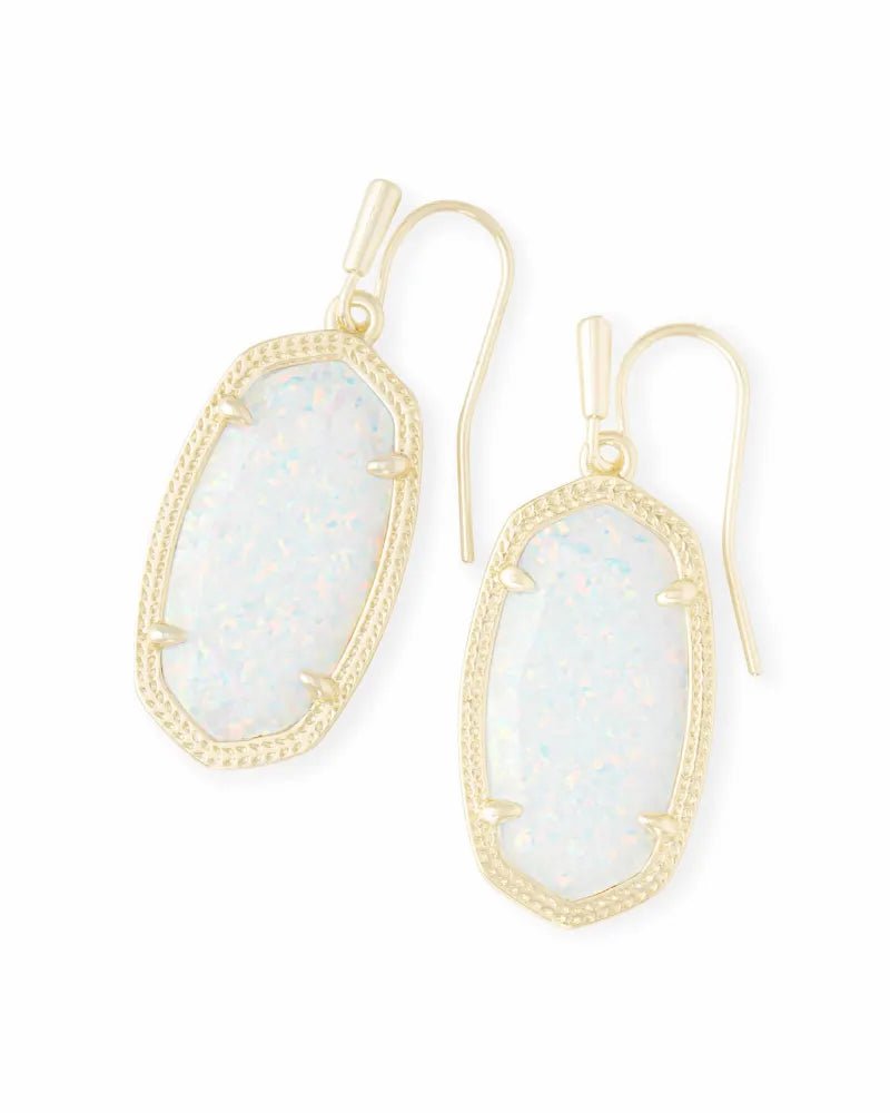 Kendra Scott Dani Gold White Opal Earrings - Jessi Jayne Boutique