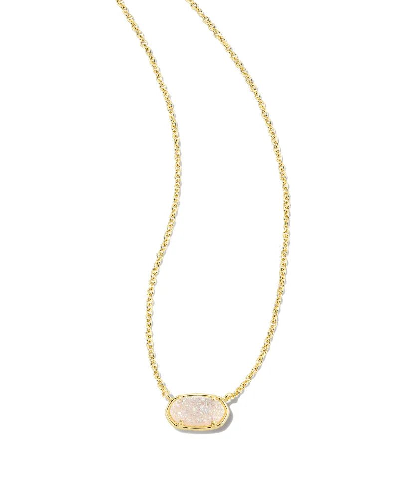 Kendra Scott Grayson Short Pendant Gold iridescent Drusy Necklace - Jessi Jayne Boutique